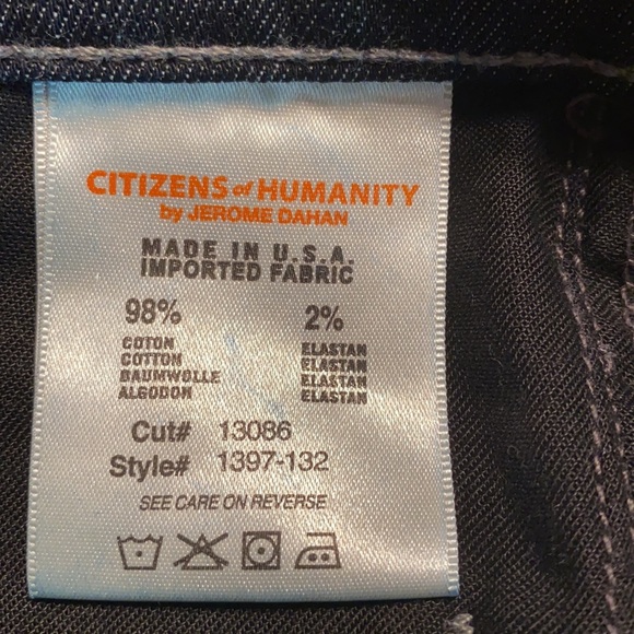 Citizens Of Humanity Dark Denim Hutton Medium Rise Wide Leg Jeans - Picture 14 of 15